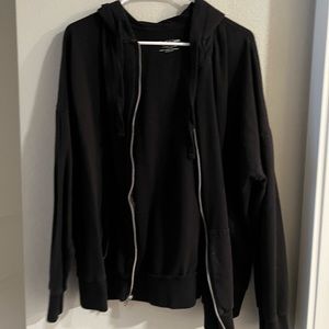 Oversized Black Zip Hoodie
